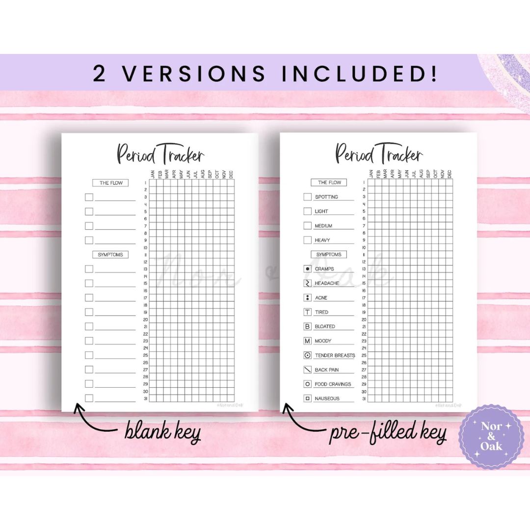 Ultimate Period Tracker Kit | Printable Self-Care | Monthly & Yearly Tracker