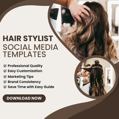 Hair Stylist | For Salon Social Media Post | Canva Template | Fully Editable with Guide