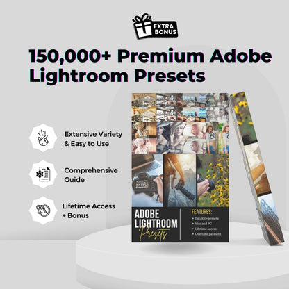 150,000+ Premium Adobe Lightroom Presets with Guide & Bonus Content