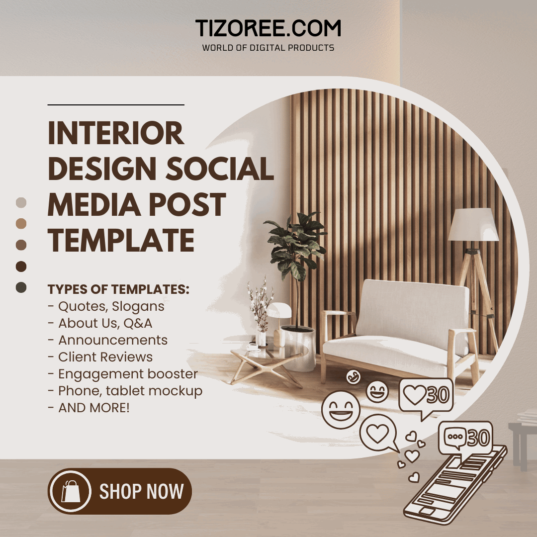 Interior Design | Social Media Post | Canva Template | Stunning & Editable Graphics