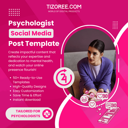 Psychologist | Social Media Post | Canva Template | Fully Editable