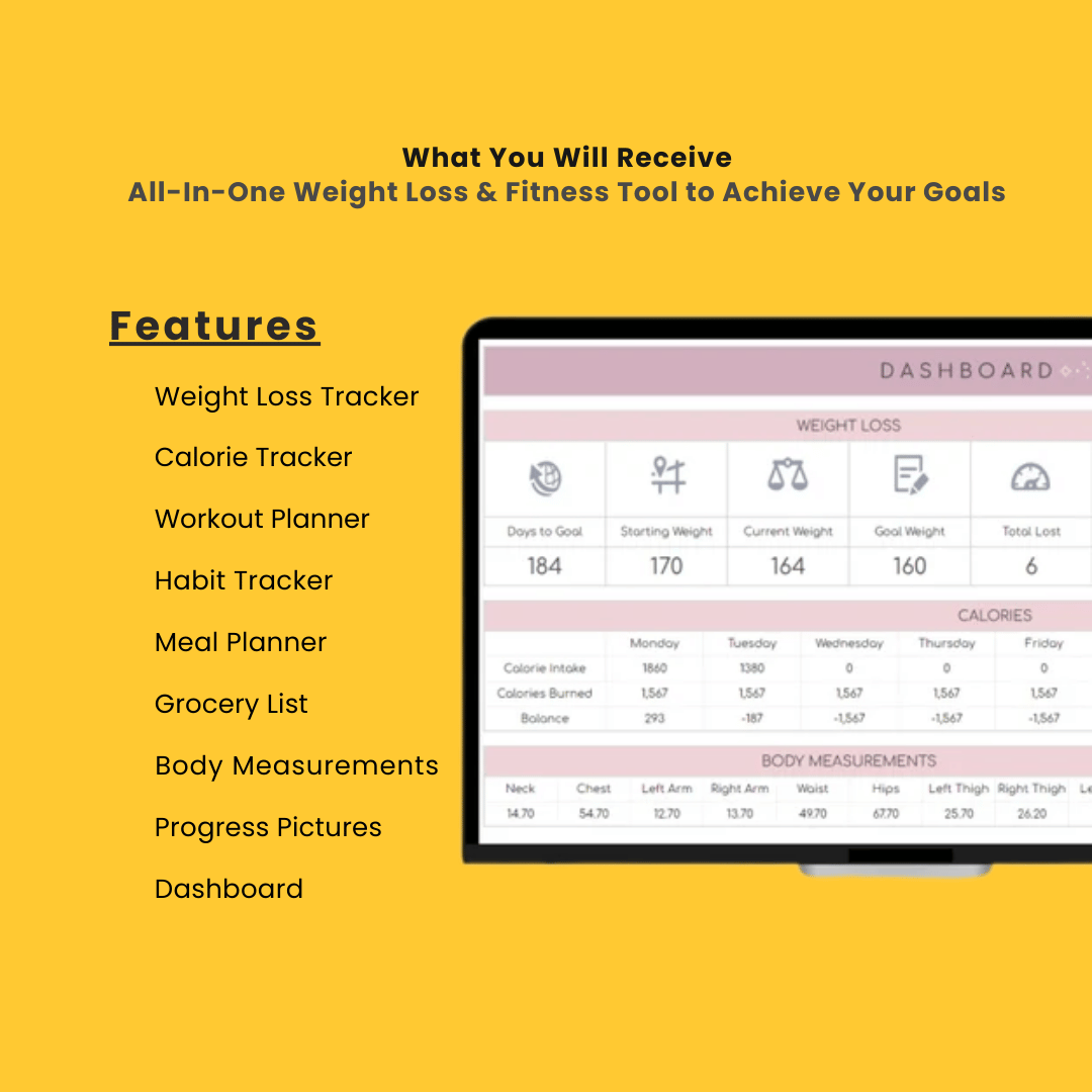 Weight Loss & Fitness Tracker | Habit & Calorie | Meal Planner | Digital Workout Planner