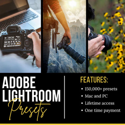 150,000+ Premium Adobe Lightroom Presets with Guide & Bonus Content