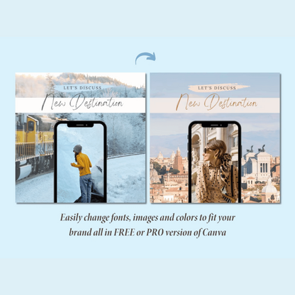 Tours & Travels | Social Media Post | Canva Template | Premium Graphics