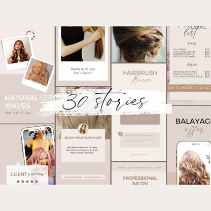 Hair Stylist | For Salon Social Media Post | Canva Template | Fully Editable with Guide