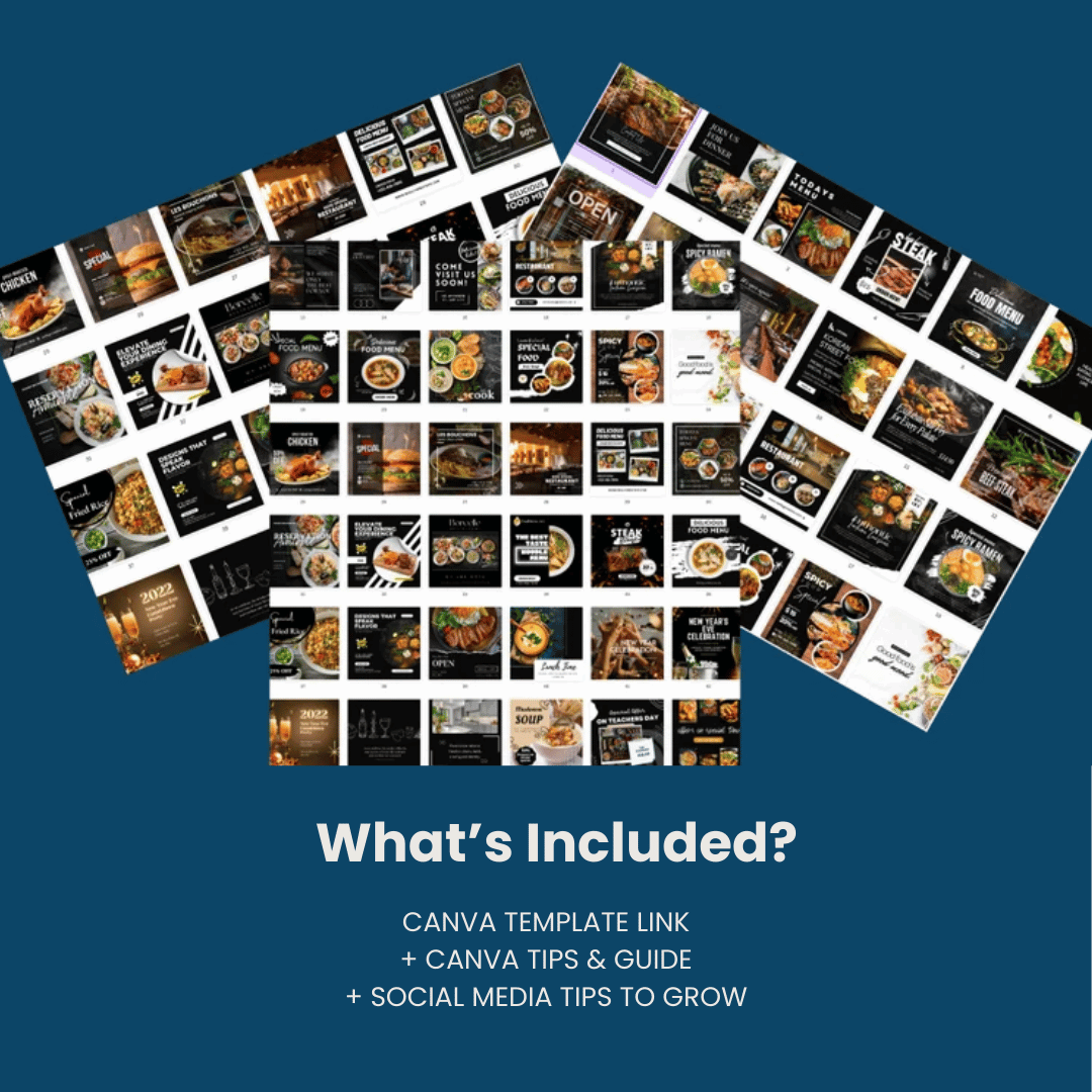 Restaurant Business | Social Media Post | Editable Canva Graphics | Sleek & Professional