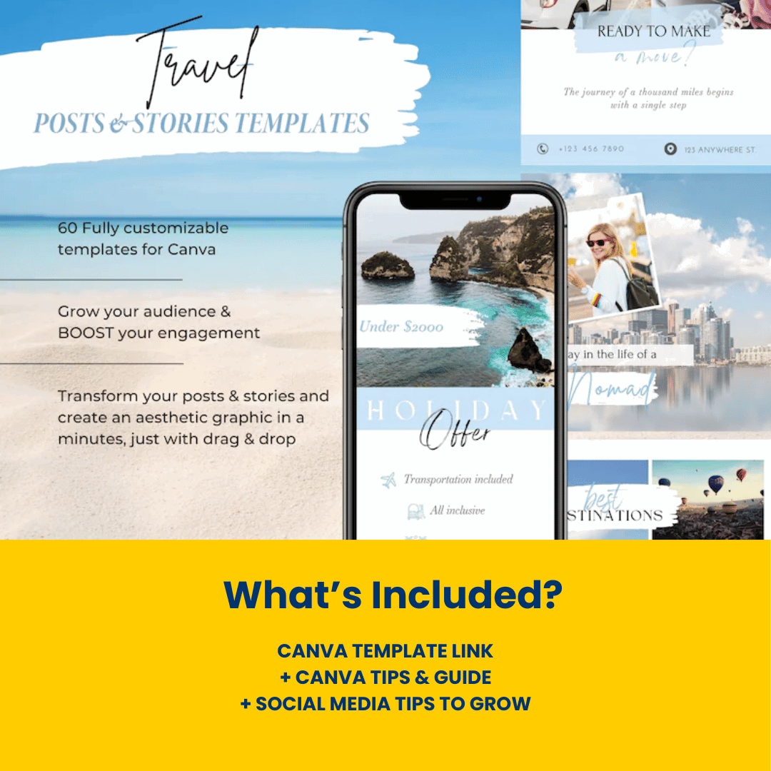 Tours & Travels | Social Media Post | Canva Template | Premium Graphics