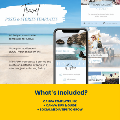 Tours & Travels | Social Media Post | Canva Template | Premium Graphics