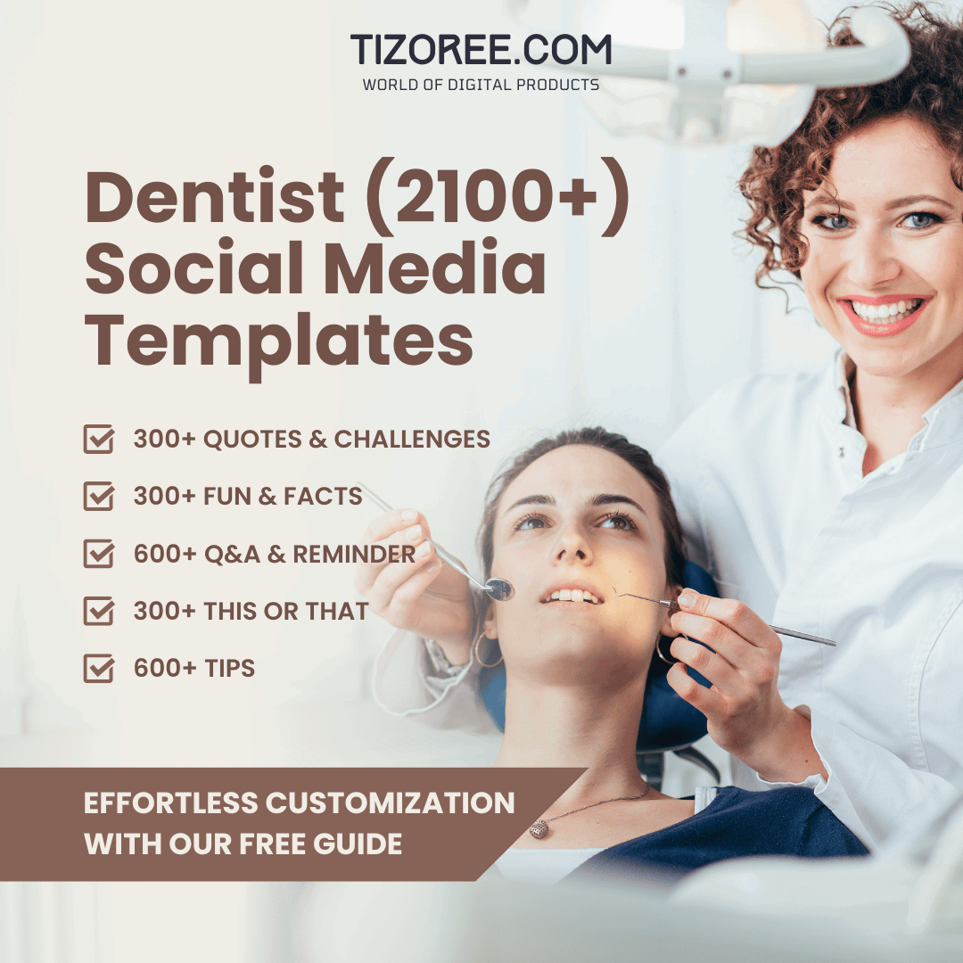 Dentist (2100+) | Social Media Post | Canva Template | Premium Graphics