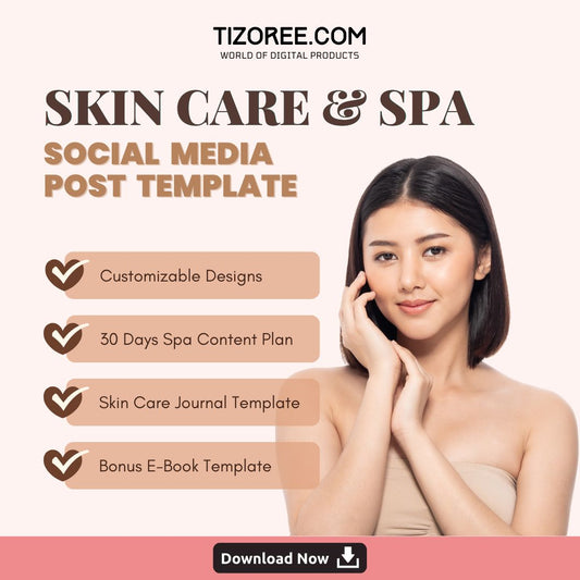 Skin Care & Spa | Social Media Post | Canva Template | Comprehensive Collection