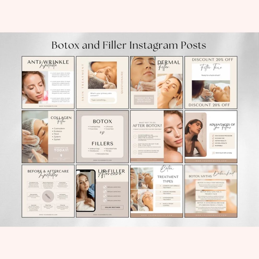 Skin Care & Spa | Social Media Post | Canva Template | Comprehensive Collection